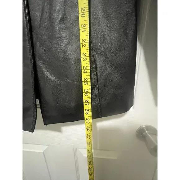 Worthington Women's 100% Genuine Leather Jacket Black Size M Blazer Mob Wife - Picture 9 of 16